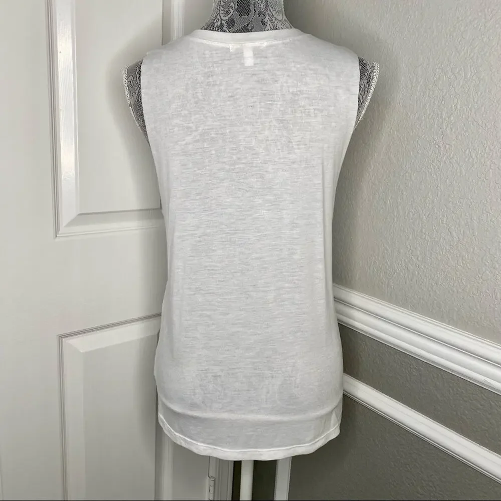 DELIA*S Woman's 2000's Y2K Skater Girl White Crew Neck Muscle Tee Tunic Tank S